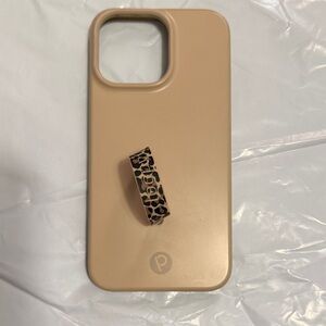 Tan Phone Case with Leopard Ring Holder IPhone 14 Pro Max